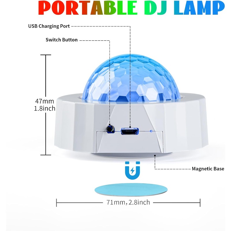 Araba disko topu şarj edilebil - Audio Music Dj incelemesi ve fiyatı